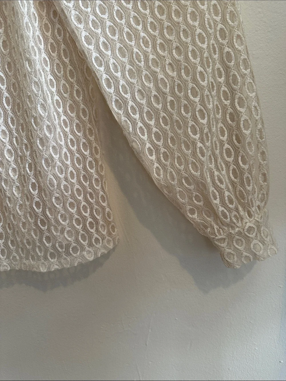 Zara Cream Lace Peasant Blouse